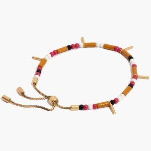 NWT MADEWELL Hayfield Adjustable Beaded Bracelet Boho Seed Beads Colorful Yellow